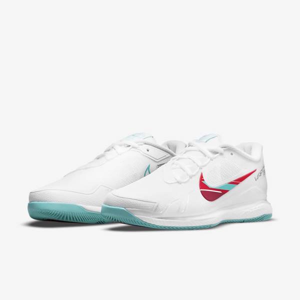 παπουτσια τενις Nike NikeCourt Air Zoom Vapor Pro Hard-Court γυναικεια ασπρα κοκκινα μπορντο τυρκουάζ | NK510TFA