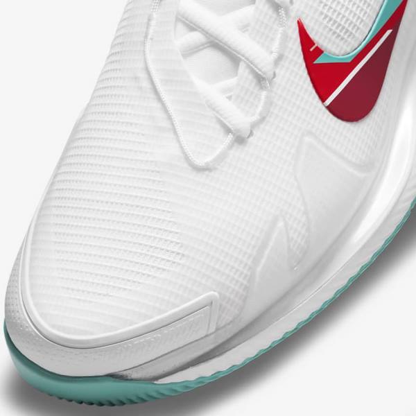 παπουτσια τενις Nike NikeCourt Air Zoom Vapor Pro Hard-Court γυναικεια ασπρα κοκκινα μπορντο τυρκουάζ | NK510TFA