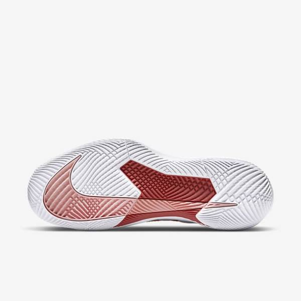 παπουτσια τενις Nike NikeCourt Air Zoom Vapor Pro Hard-Court γυναικεια ασπρα κοραλι κοκκινα | NK532HKJ