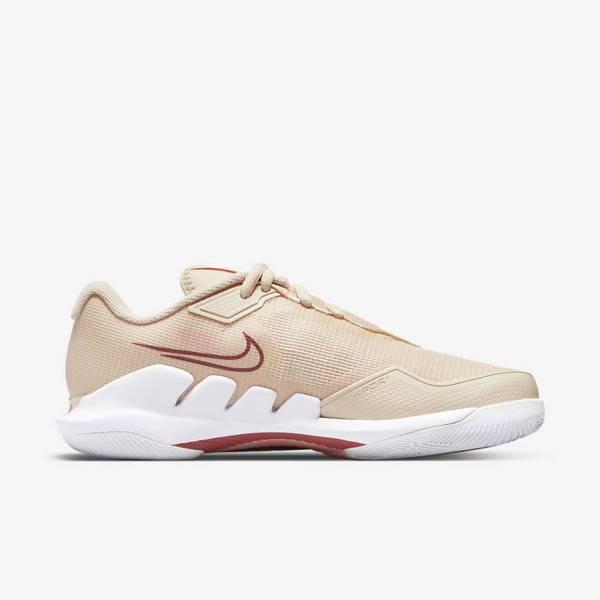 παπουτσια τενις Nike NikeCourt Air Zoom Vapor Pro Hard-Court γυναικεια ασπρα κοραλι κοκκινα | NK532HKJ