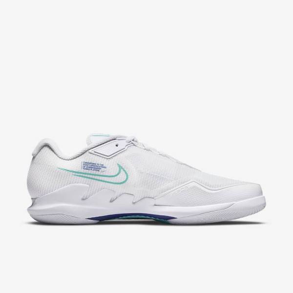 παπουτσια τενις Nike NikeCourt Air Zoom Vapor Pro Hard-Court ανδρικα ασπρα ανοιχτο Μπεζ μπλε ρουά μπλε τυρκουάζ | NK546HNA