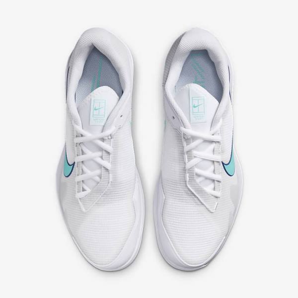 παπουτσια τενις Nike NikeCourt Air Zoom Vapor Pro Hard-Court ανδρικα ασπρα ανοιχτο Μπεζ μπλε ρουά μπλε τυρκουάζ | NK546HNA