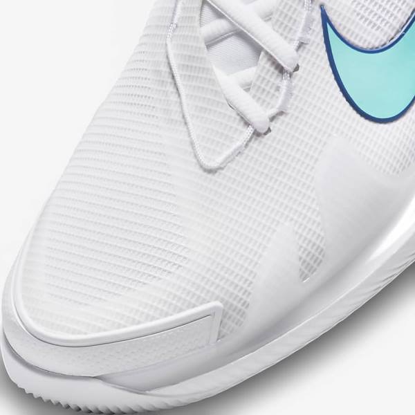 παπουτσια τενις Nike NikeCourt Air Zoom Vapor Pro Hard-Court ανδρικα ασπρα ανοιχτο Μπεζ μπλε ρουά μπλε τυρκουάζ | NK546HNA