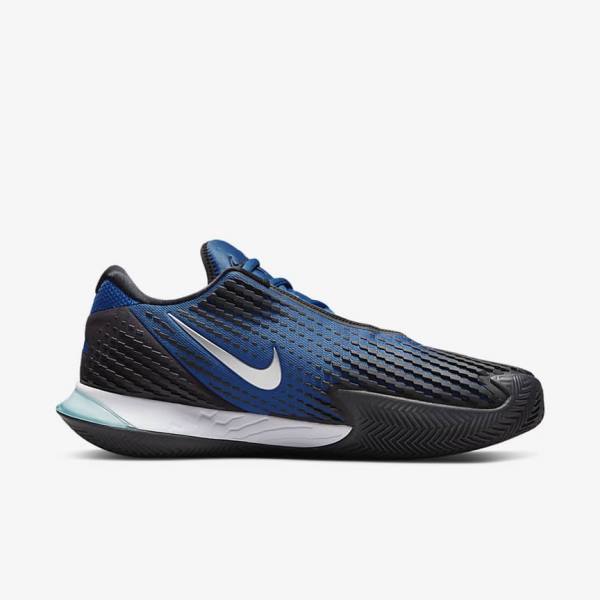 παπουτσια τενις Nike NikeCourt Air Zoom Vapor Cage 4 Rafa Clay ανδρικα μπλε μαυρα μεταλλικός ασημι | NK705GRZ