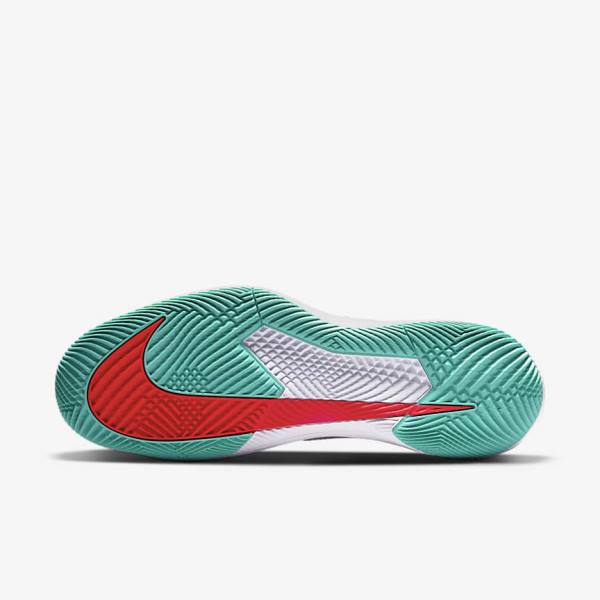 παπουτσια τενις Nike NikeCourt Air Zoom Vapor Pro Hard-Court ανδρικα ασπρα κοκκινα μπορντο τυρκουάζ | NK721UEN