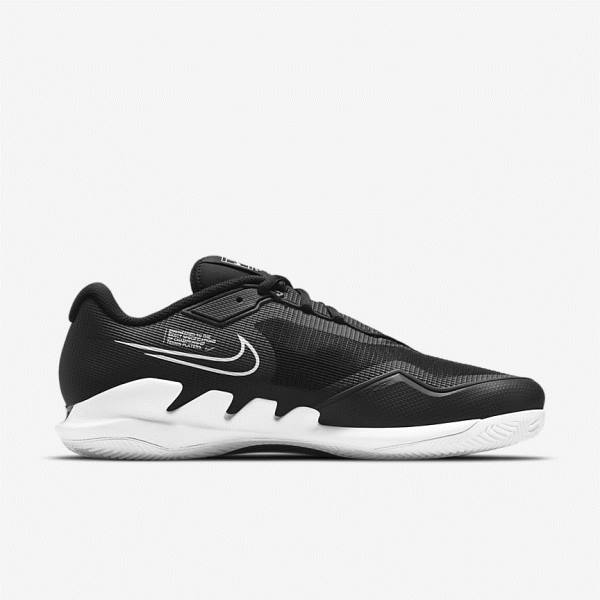 παπουτσια τενις Nike NikeCourt Air Zoom Vapor Pro Clay Court ανδρικα μαυρα ασπρα | NK792MCF