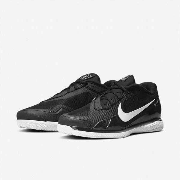 παπουτσια τενις Nike NikeCourt Air Zoom Vapor Pro Clay Court ανδρικα μαυρα ασπρα | NK792MCF