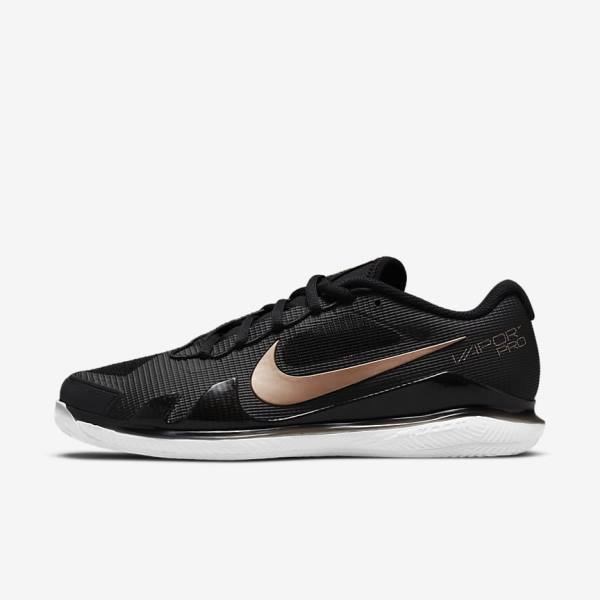 παπουτσια τενις Nike NikeCourt Air Zoom Vapor Pro Clay Court γυναικεια μαυρα ασπρα μεταλλικός κοκκινα καφε | NK816UTK