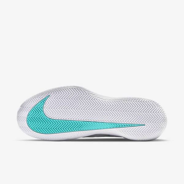 παπουτσια τενις Nike NikeCourt Air Zoom Vapor Pro Clay Court ανδρικα ασπρα ανοιχτο Μπεζ μπλε ρουά μπλε τυρκουάζ | NK816WNL