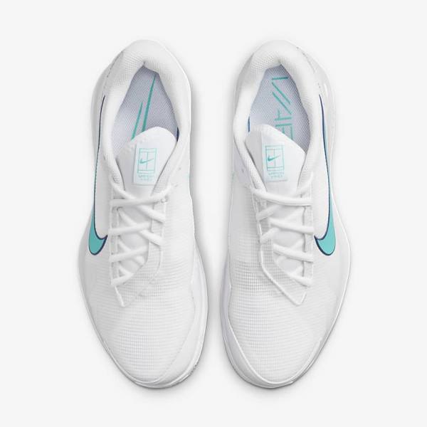 παπουτσια τενις Nike NikeCourt Air Zoom Vapor Pro Clay Court ανδρικα ασπρα ανοιχτο Μπεζ μπλε ρουά μπλε τυρκουάζ | NK816WNL