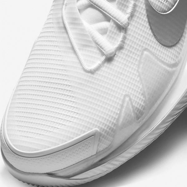 παπουτσια τενις Nike NikeCourt Air Zoom Vapor Pro Hard-Court γυναικεια ασπρα μεταλλικός ασημι | NK819TGW