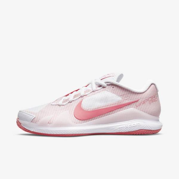 παπουτσια τενις Nike NikeCourt Air Zoom Vapor Pro Clay Court γυναικεια ασπρα ροζ ανοιχτο μπλε | NK918LCR