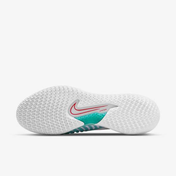 παπουτσια τενις Nike NikeCourt React Vapor NXT Hard-Court ανδρικα ασπρα κοκκινα μπορντο τυρκουάζ | NK108JYH