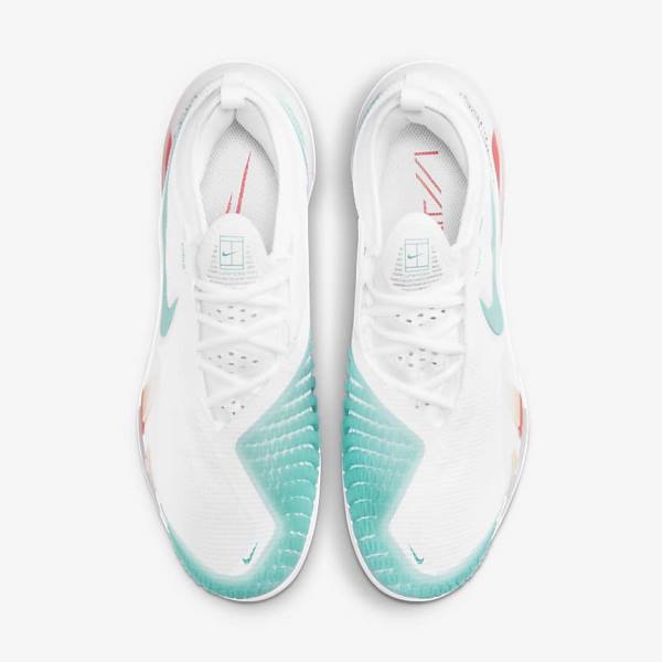 παπουτσια τενις Nike NikeCourt React Vapor NXT Hard-Court ανδρικα ασπρα κοκκινα μπορντο τυρκουάζ | NK108JYH