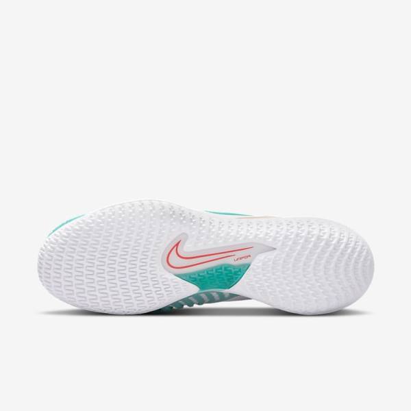 παπουτσια τενις Nike NikeCourt React Vapor NXT Hard Court γυναικεια ασπρα κοκκινα μπορντο τυρκουάζ | NK296NEF