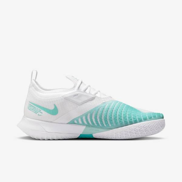 παπουτσια τενις Nike NikeCourt React Vapor NXT Hard Court γυναικεια ασπρα κοκκινα μπορντο τυρκουάζ | NK296NEF