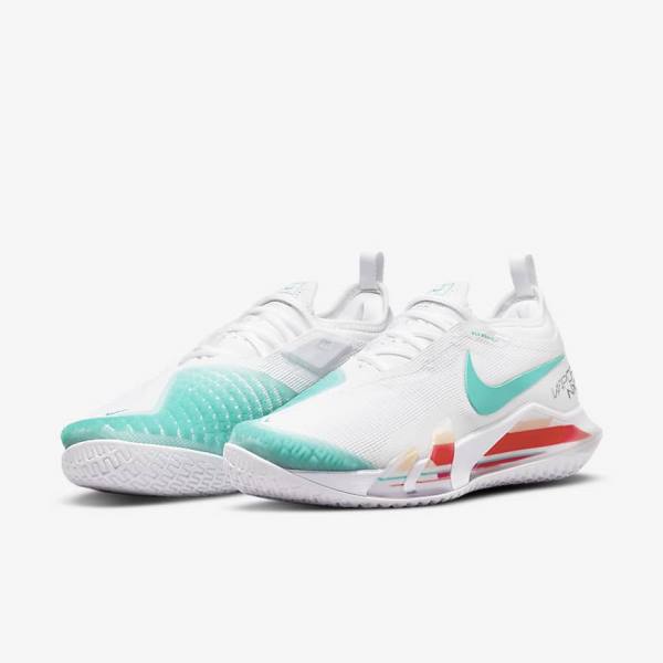 παπουτσια τενις Nike NikeCourt React Vapor NXT Hard Court γυναικεια ασπρα κοκκινα μπορντο τυρκουάζ | NK296NEF