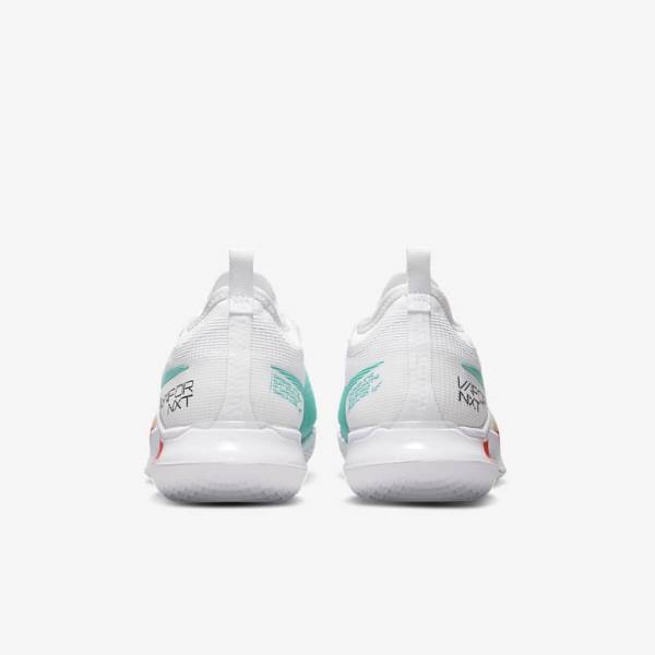 παπουτσια τενις Nike NikeCourt React Vapor NXT Hard Court γυναικεια ασπρα κοκκινα μπορντο τυρκουάζ | NK296NEF