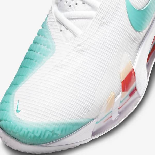 παπουτσια τενις Nike NikeCourt React Vapor NXT Hard Court γυναικεια ασπρα κοκκινα μπορντο τυρκουάζ | NK296NEF