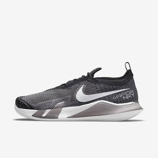 παπουτσια τενις Nike NikeCourt React Vapor NXT Clay Court ανδρικα μαυρα ασπρα | NK364TOL