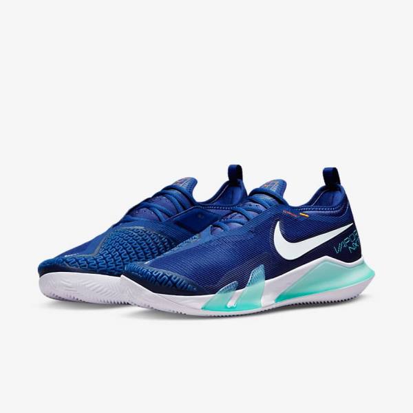 παπουτσια τενις Nike NikeCourt React Vapor NXT Clay Court ανδρικα μπλε ρουά μπλε τυρκουάζ πορτοκαλι ασπρα | NK409OPX