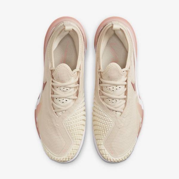 παπουτσια τενις Nike NikeCourt React Vapor NXT Clay Court γυναικεια ασπρα κοραλι κοκκινα | NK708ZHG