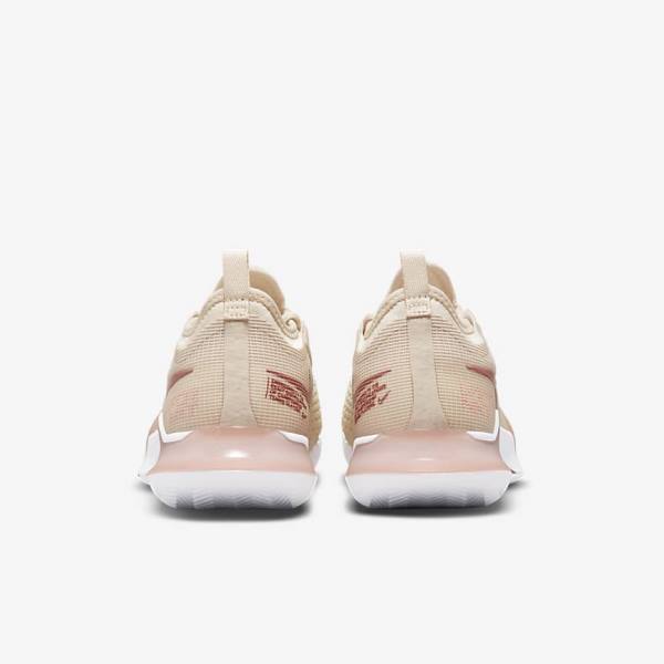 παπουτσια τενις Nike NikeCourt React Vapor NXT Clay Court γυναικεια ασπρα κοραλι κοκκινα | NK708ZHG