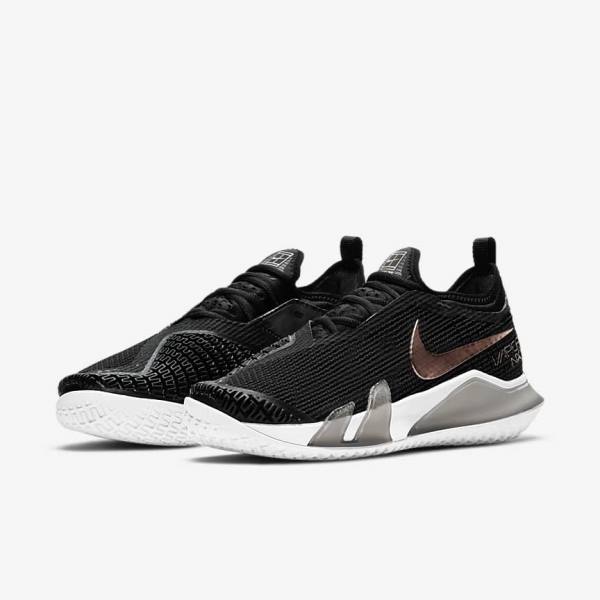 παπουτσια τενις Nike NikeCourt React Vapor NXT Hard Court γυναικεια μαυρα μεταλλικός κοκκινα καφε ασπρα | NK827YEB