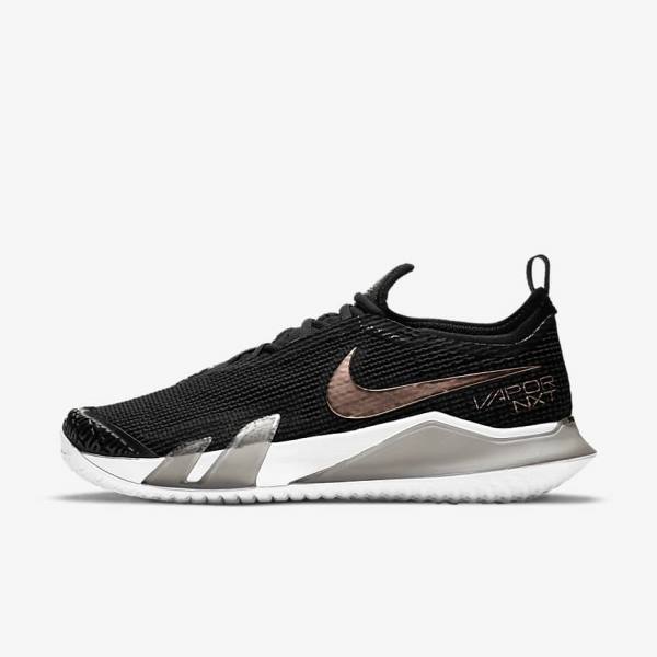 παπουτσια τενις Nike NikeCourt React Vapor NXT Hard Court γυναικεια μαυρα μεταλλικός κοκκινα καφε ασπρα | NK827YEB