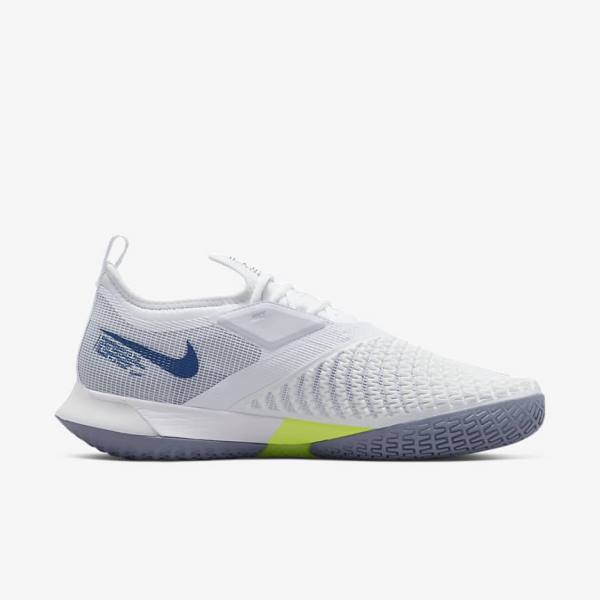 παπουτσια τενις Nike NikeCourt React Vapor NXT Hard-Court ανδρικα ασπρα σκουρο μπλε | NK849ZAN