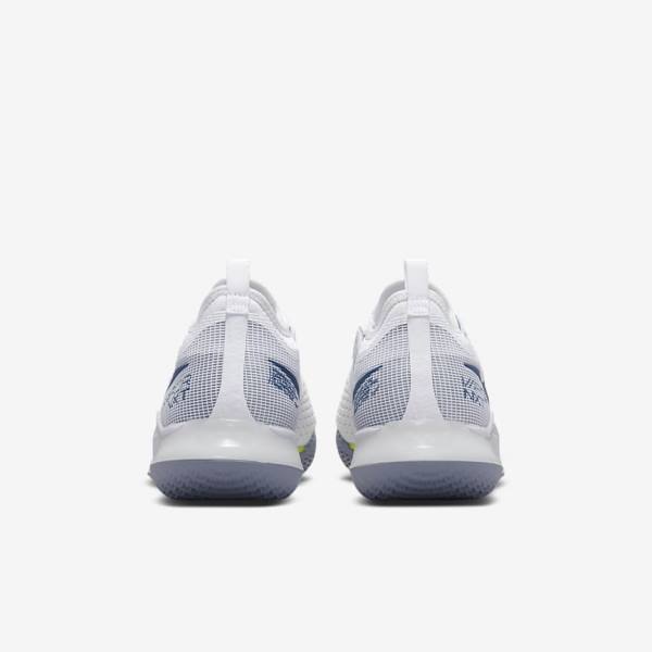 παπουτσια τενις Nike NikeCourt React Vapor NXT Hard-Court ανδρικα ασπρα σκουρο μπλε | NK849ZAN