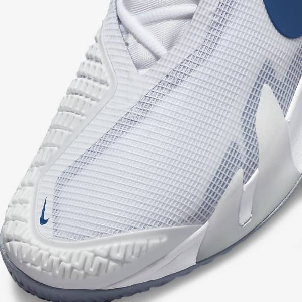 παπουτσια τενις Nike NikeCourt React Vapor NXT Hard-Court ανδρικα ασπρα σκουρο μπλε | NK849ZAN