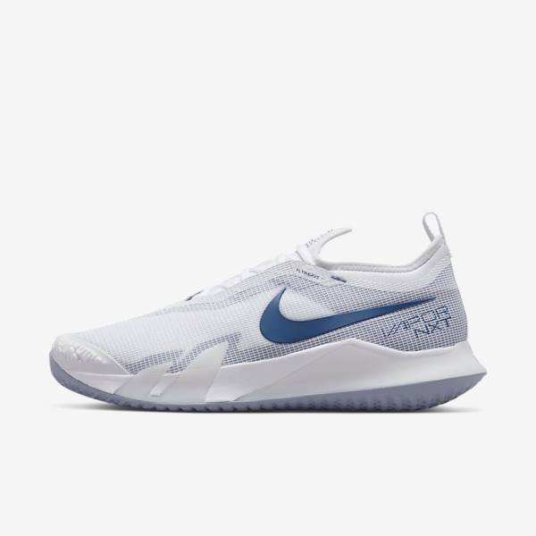 παπουτσια τενις Nike NikeCourt React Vapor NXT Hard-Court ανδρικα ασπρα σκουρο μπλε | NK849ZAN