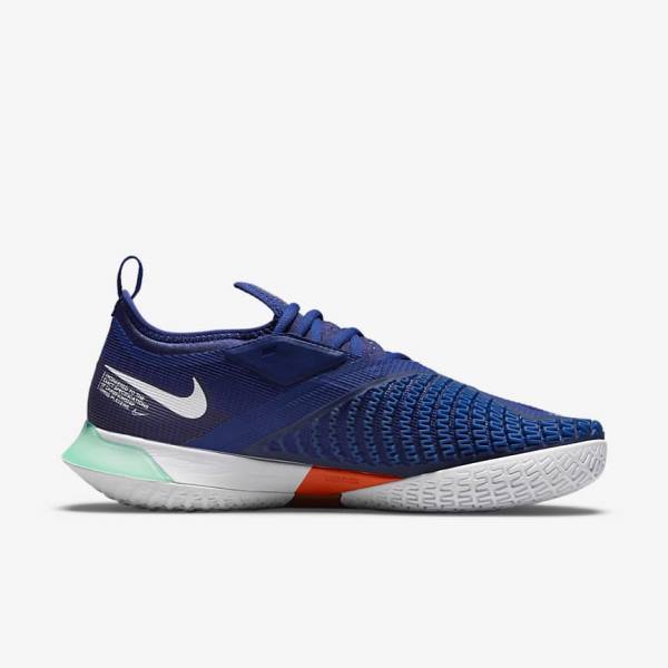 παπουτσια τενις Nike NikeCourt React Vapor NXT Hard-Court ανδρικα μπλε ρουά μπλε τυρκουάζ πορτοκαλι ασπρα | NK942ZIV