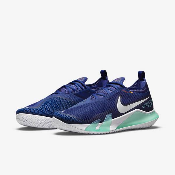 παπουτσια τενις Nike NikeCourt React Vapor NXT Hard-Court ανδρικα μπλε ρουά μπλε τυρκουάζ πορτοκαλι ασπρα | NK942ZIV