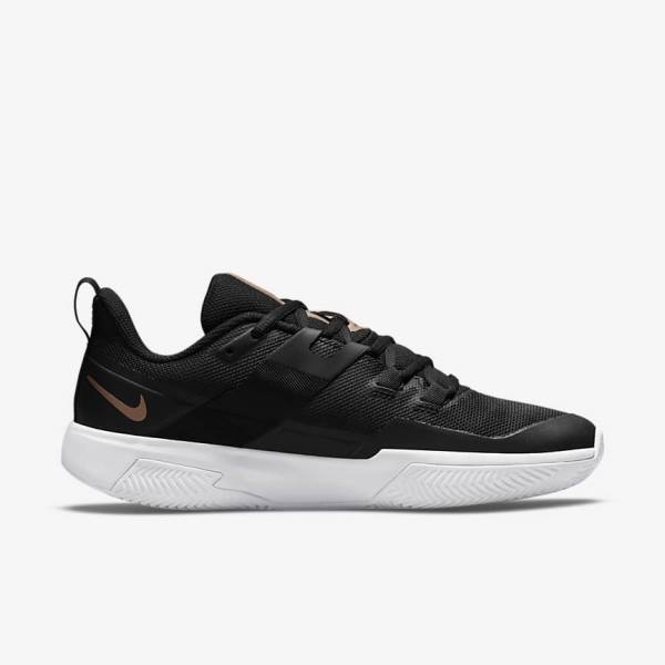 παπουτσια τενις Nike NikeCourt Vapor Lite Clay-Court γυναικεια μαυρα ασπρα μεταλλικός κοκκινα καφε | NK142ULF