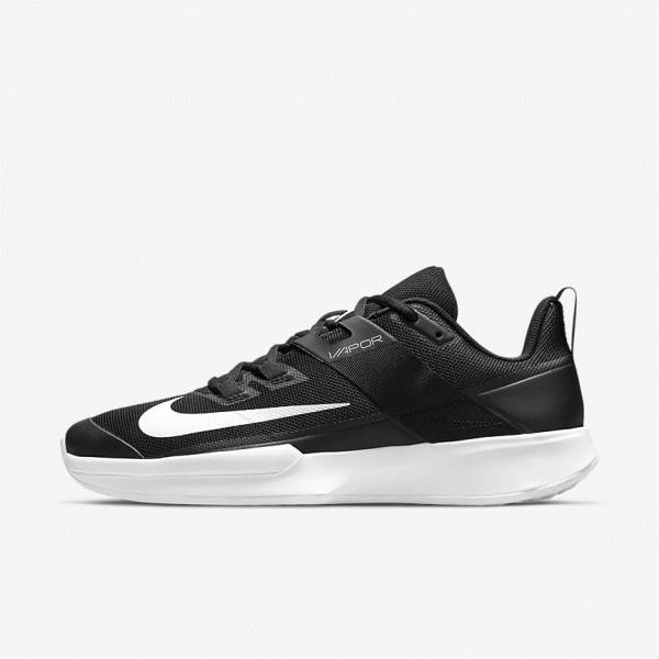 παπουτσια τενις Nike NikeCourt Vapor Lite Hard Court ανδρικα μαυρα ασπρα | NK163HXI