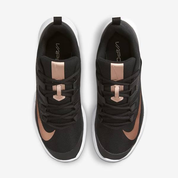 παπουτσια τενις Nike NikeCourt Vapor Lite Hard-Court γυναικεια μαυρα ασπρα μεταλλικός κοκκινα καφε | NK395HYW