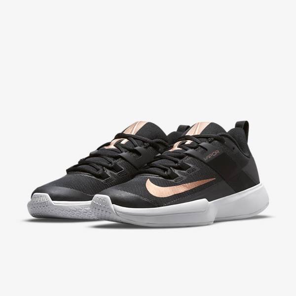 παπουτσια τενις Nike NikeCourt Vapor Lite Hard-Court γυναικεια μαυρα ασπρα μεταλλικός κοκκινα καφε | NK395HYW