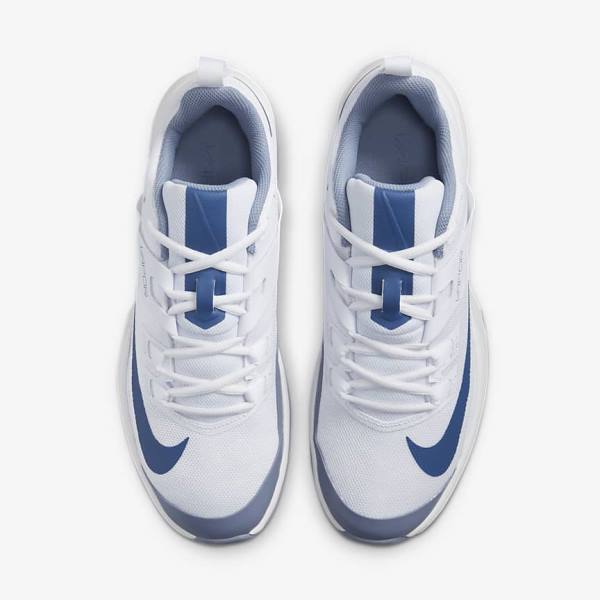 παπουτσια τενις Nike NikeCourt Vapor Lite Hard Court ανδρικα ασπρα σκουρο μπλε | NK591VNG