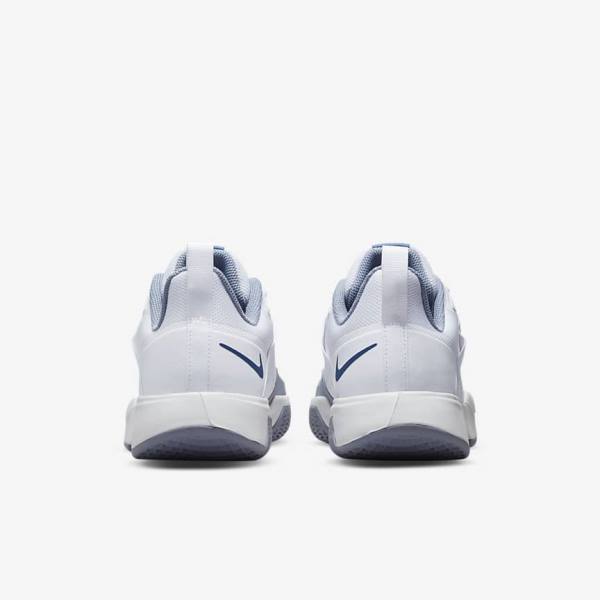 παπουτσια τενις Nike NikeCourt Vapor Lite Hard Court ανδρικα ασπρα σκουρο μπλε | NK591VNG