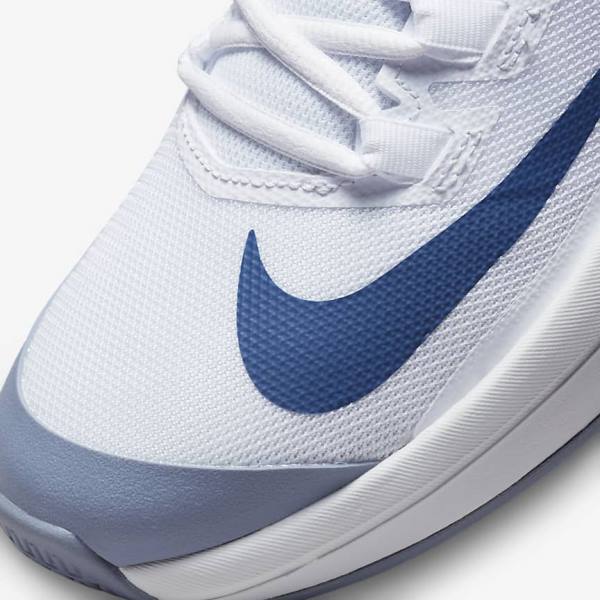 παπουτσια τενις Nike NikeCourt Vapor Lite Hard Court ανδρικα ασπρα σκουρο μπλε | NK591VNG