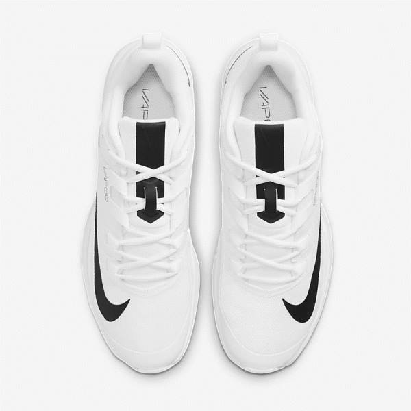 παπουτσια τενις Nike NikeCourt Vapor Lite Hard Court ανδρικα ασπρα μαυρα | NK710QEK