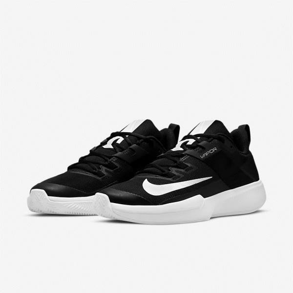 παπουτσια τενις Nike NikeCourt Vapor Lite Clay Court ανδρικα μαυρα ασπρα | NK841UEG