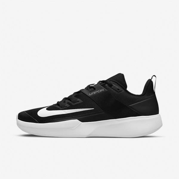 παπουτσια τενις Nike NikeCourt Vapor Lite Clay Court ανδρικα μαυρα ασπρα | NK841UEG