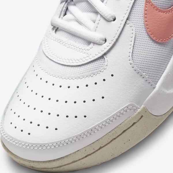 παπουτσια τενις Nike NikeCourt Zoom Lite 3 γυναικεια ασπρα κοκκινα ασπρα ανοιχτο | NK185LUK