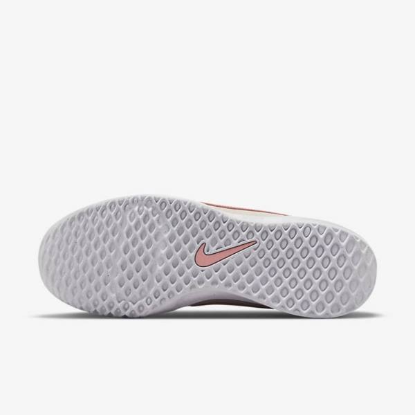 παπουτσια τενις Nike NikeCourt Zoom Lite 3 γυναικεια ασπρα κοκκινα κοραλι | NK482YBG