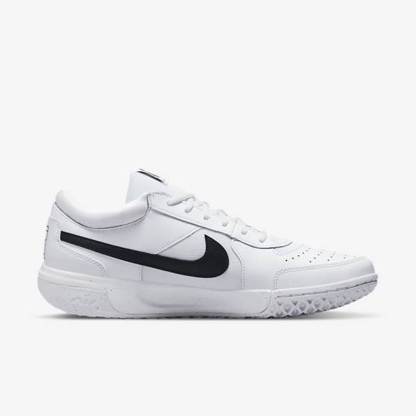 παπουτσια τενις Nike NikeCourt Zoom Lite 3 Hard Court ανδρικα ασπρα μαυρα | NK841FWP