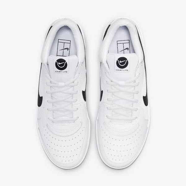 παπουτσια τενις Nike NikeCourt Zoom Lite 3 Hard Court ανδρικα ασπρα μαυρα | NK841FWP