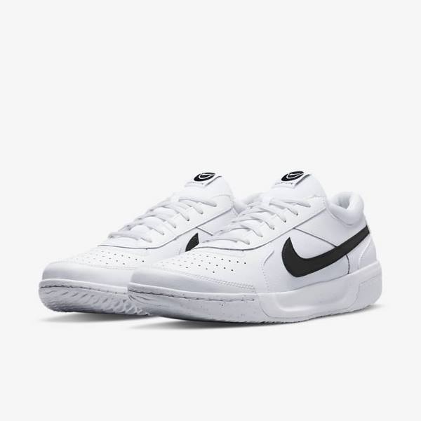 παπουτσια τενις Nike NikeCourt Zoom Lite 3 Hard Court ανδρικα ασπρα μαυρα | NK841FWP